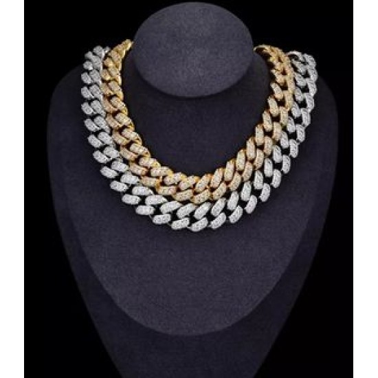 luxury gold-plated full studded cz diamond hiphop necklace