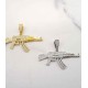 inlay cz diamond hiphot gun pendant