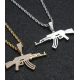 inlay cz diamond hiphot gun pendant