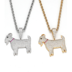 high quality hiphop iced  goat pendant