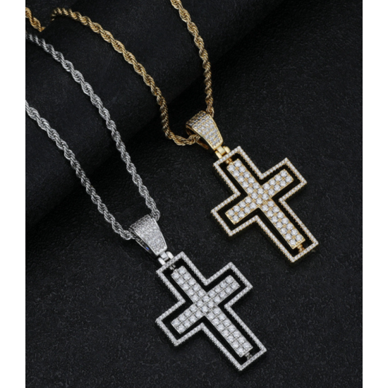 New popular gold and silver plated cross style pendant