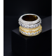 luxury gold plated full studded cz diamond rotating ring