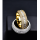 luxury gold plated full studded cz diamond rotating ring