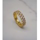 luxury double row gold plated full studded cz diamond ring