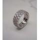 luxury triplex row full studded cz diamond gold plated ring